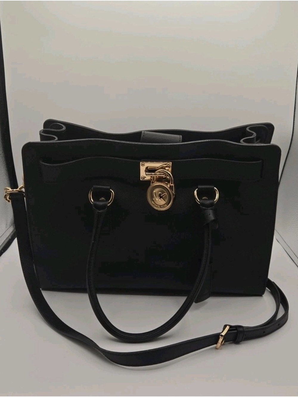 Michael Kors Hamilton Saffiano Leather Satchel, Lock & Key, Shoulder/Crossbody
